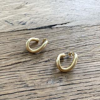 Open Hoop Earrings Gold - One Size
