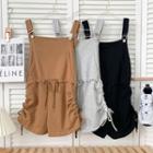 Tie-waist Drawstring-side Wide-leg Playsuit
