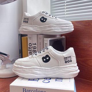 Print Lace-up Platform Sneakers