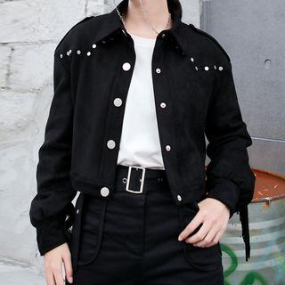 Fringed Beaded Single-breasted Jacket