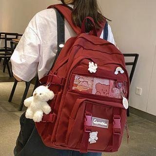 Buckled Mesh Panel Backpack