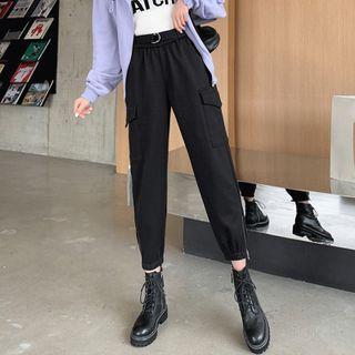 Plain Jogger Zip Cargo Pants