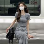 Asymmetrical Short-sleeve Cutout Ribbed T-shirt / Wide Leg Pants