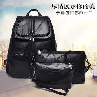 Set: Genuine Leather Backpack + Crossbody Bag
