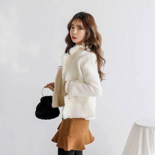 Fringed-trim Furry Jacket