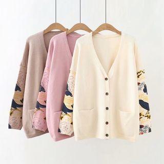 Bird Print Cardigan