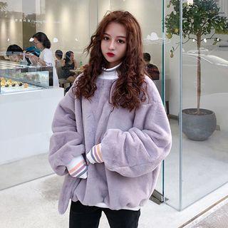 Set: Mock Neck Fleece Sweatshirt + Crossbody Bag