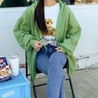 Plus Size Oversized Zip-up Hoodie