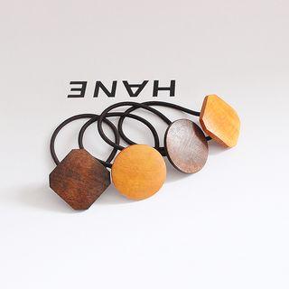 Wooden Square / Disc Hair Tie