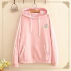 Peach Embroidered Hoodie