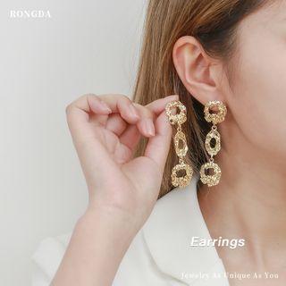 Textured Geometric Drop Earring