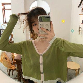 Contrast Trim Knit Light Jacket
