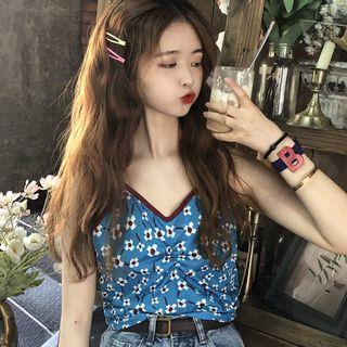 Floral Print Shirred Camisole Top