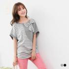 Stripes And Ribbon Loose Fit Top