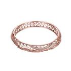 Fashion Simple Plated Rose Gold Hollow Pattern Cubic Zircon Bangle Rose Gold - One Size