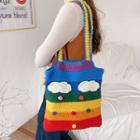 Rainbow Knit Tote Bag / Crossbody Bag