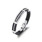 Simple Fashion Geometric Twist 316l Stainless Steel Silicone Bracelet Silver - One Size