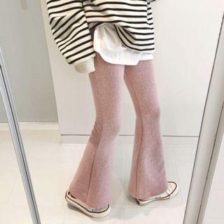 Band-waist Wool Blend Boot-cut Pants