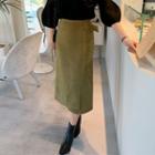 Buckled-waist Midi Skirt