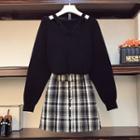 Sweater / Mini A-line Skirt / Set