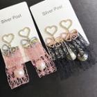 Pearl Heart Lace Statement Earring