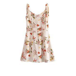 Sleeveless Fruit Print Mini Sundress