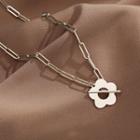 Flower Chain Necklace Silver - One Size