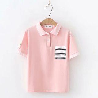 Pocket Detail Short-sleeve Polo Shirt