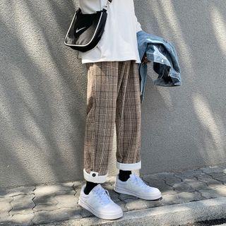 Fleece-lined Check Pants