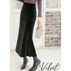 Velvet Long Mermaid Skirt Black - One Size