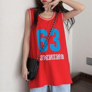Lettering Print Tank Top / Short-sleeve Plain T-shirt