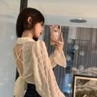 Tie-waist Open-back Crop Shirt