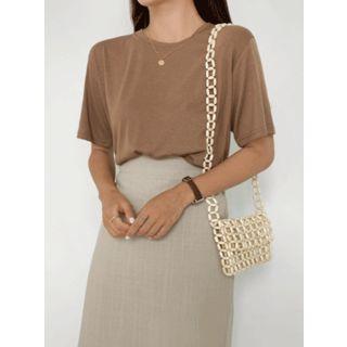 Flap Wood-bead Mini Shoulder Bag One Size