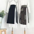 Ethnic Printed Striped Irregular Skirt