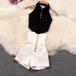 Set: Sleeveless Polo Shirt + Shorts