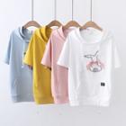 Hooded Bow Rabbit Short-sleeve T-shirt