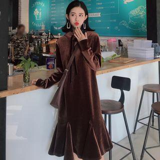Hooded Velvet Pullover Dress