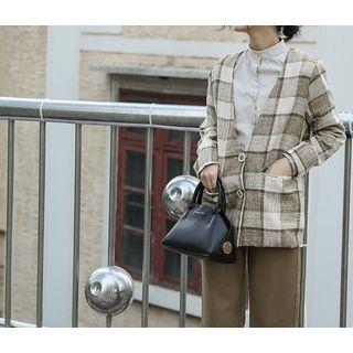 V-neck Plaid Blazer