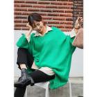 Tall Size V-neck Drop-shoulder Sweater