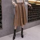 High-waist Faux Leather Midi Skirt