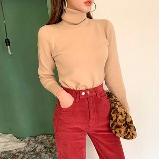 Mock Turtle-neck Knit Top In 9 Colors