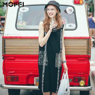 Letter Panel Sleeveless Dress