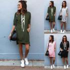 Lace-up Sweatshirt Dress
