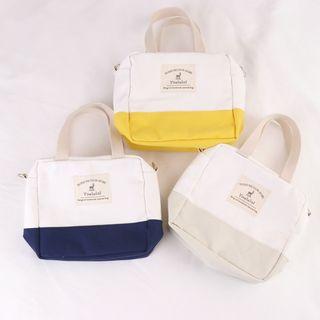 Two Tone Canvas Crossbody Bag