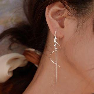 Swirl Fringed Sterling Silver Earring