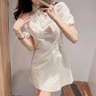 Short-sleeve Denim Polo Shirt Dress