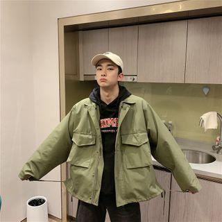 Collared Cargo Zip Jacket