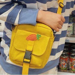 Carrot Embroidered Canvas Crossbody Bag
