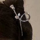 Rose Alloy Hair Clamp 1 Pc - Silver - One Size