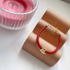 Ox Sterling Silver Red Cord Bracelet S103 - Gold - One Size